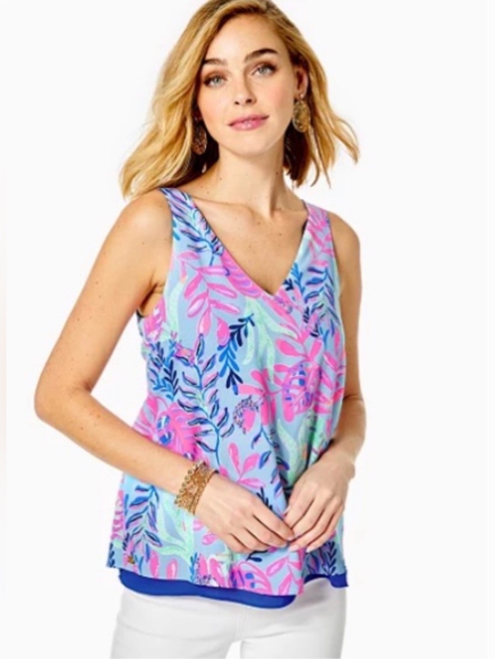 Lilly Pulitzer Florin Reversible Tank Top in Floral Animal Print, Women’s Large